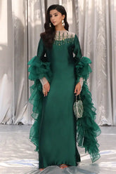 Musferah Saad - Emerald Chic - Emerald Green - Tissue Silk & Organza - 3 Piece